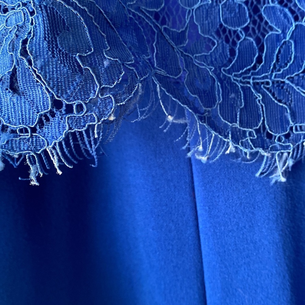 Lulu’s M Bethanie Royal Blue Lace Halter Jumpsuit As Is - Picture 15 of 15